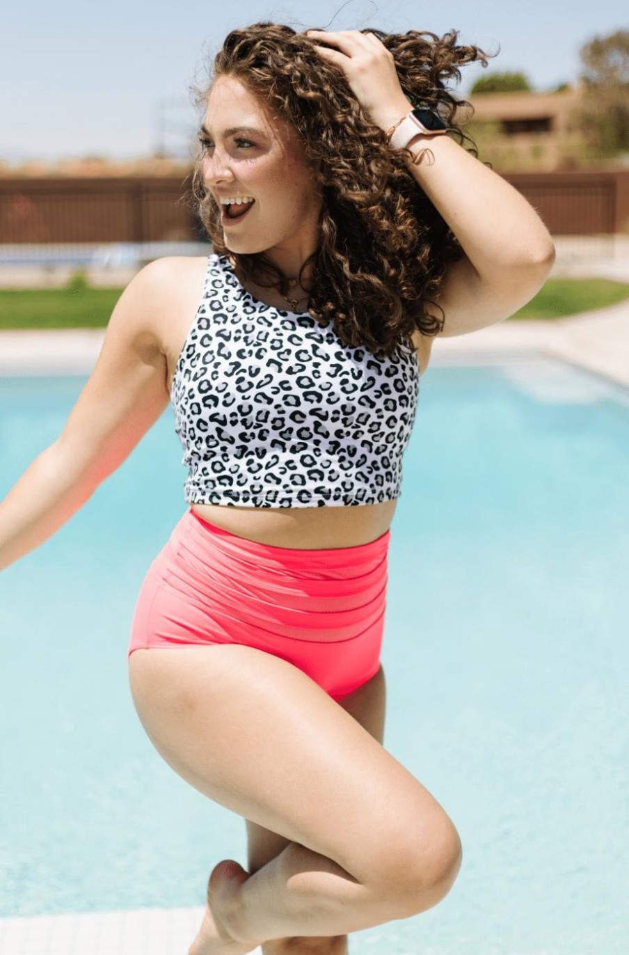 Swim KIAVA Crop Tops | Energize Crop Top-Swim White Leopard