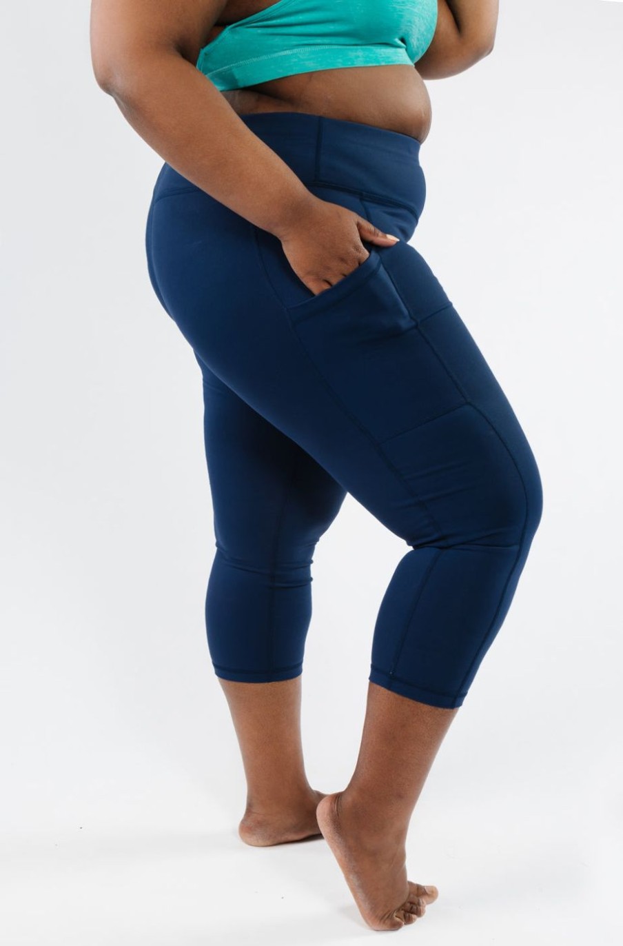 Athletic KIAVA Leggings | Contour Capri-Last Chance Colors Slate Blue