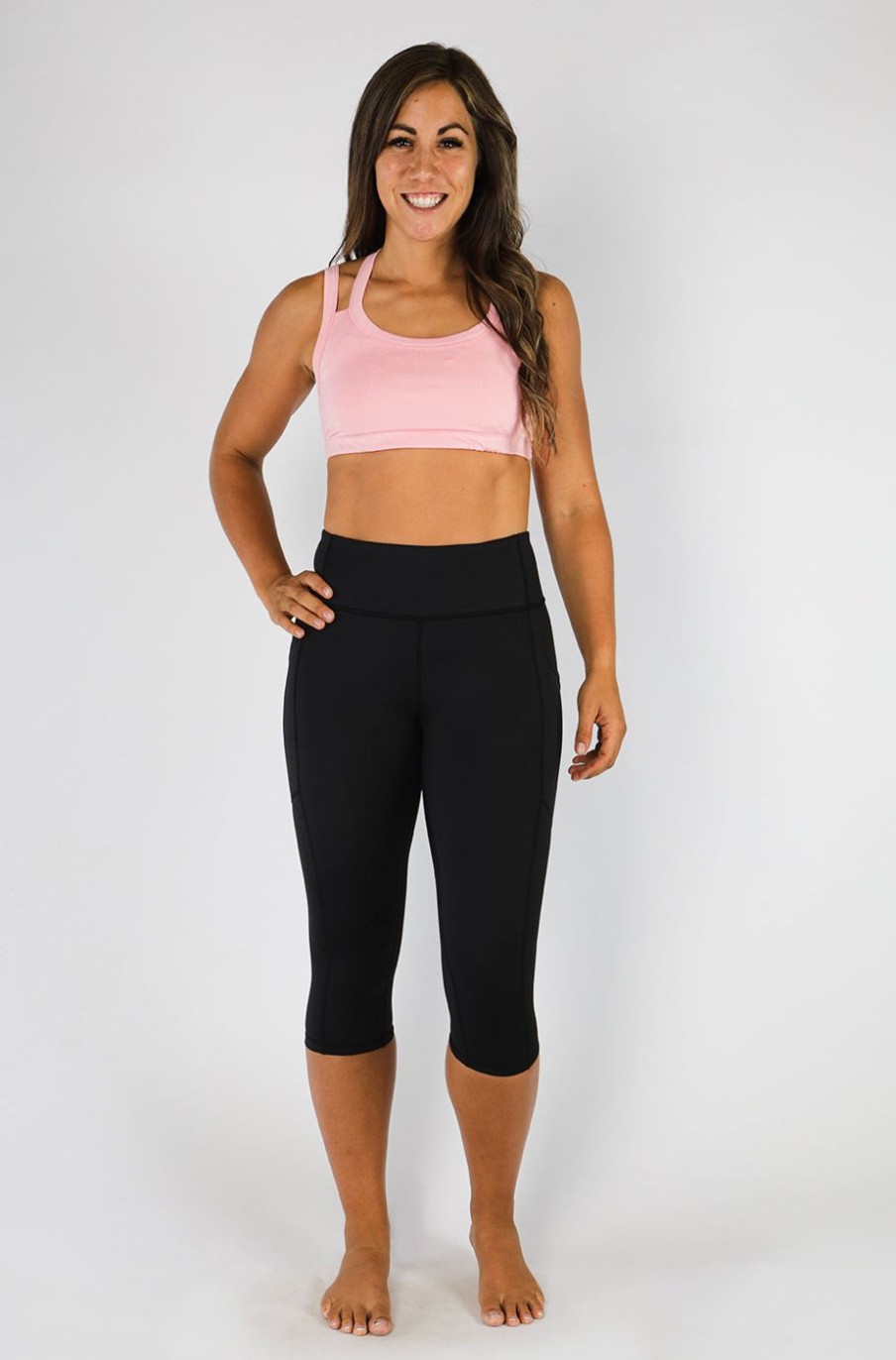 Athletic KIAVA Leggings | Pocket Capri 17"-[Luxe Fabric] Last Chance