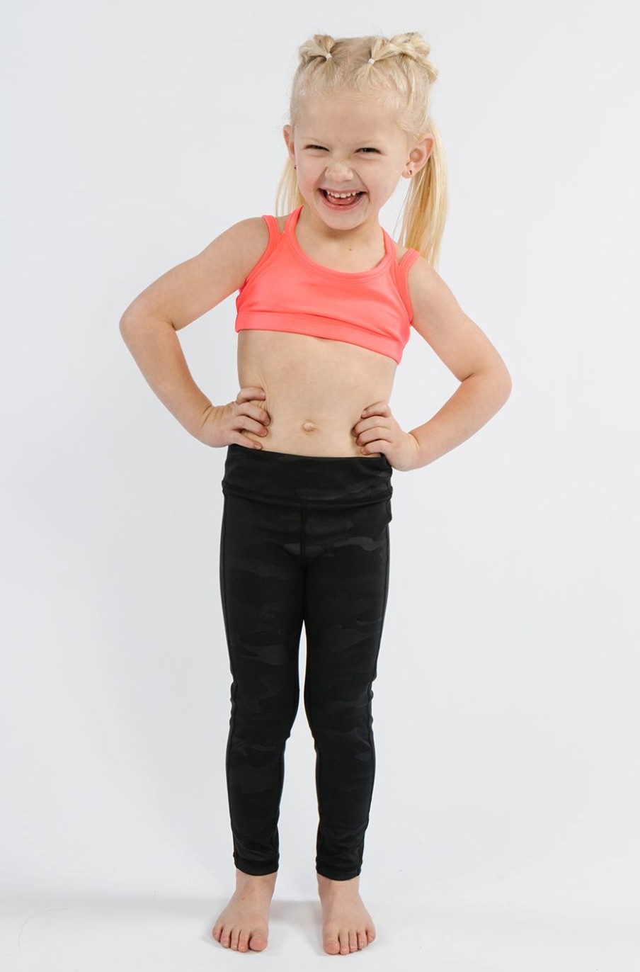 Athletic KIAVA Kids Bottoms | Kids Legging-Black Camo