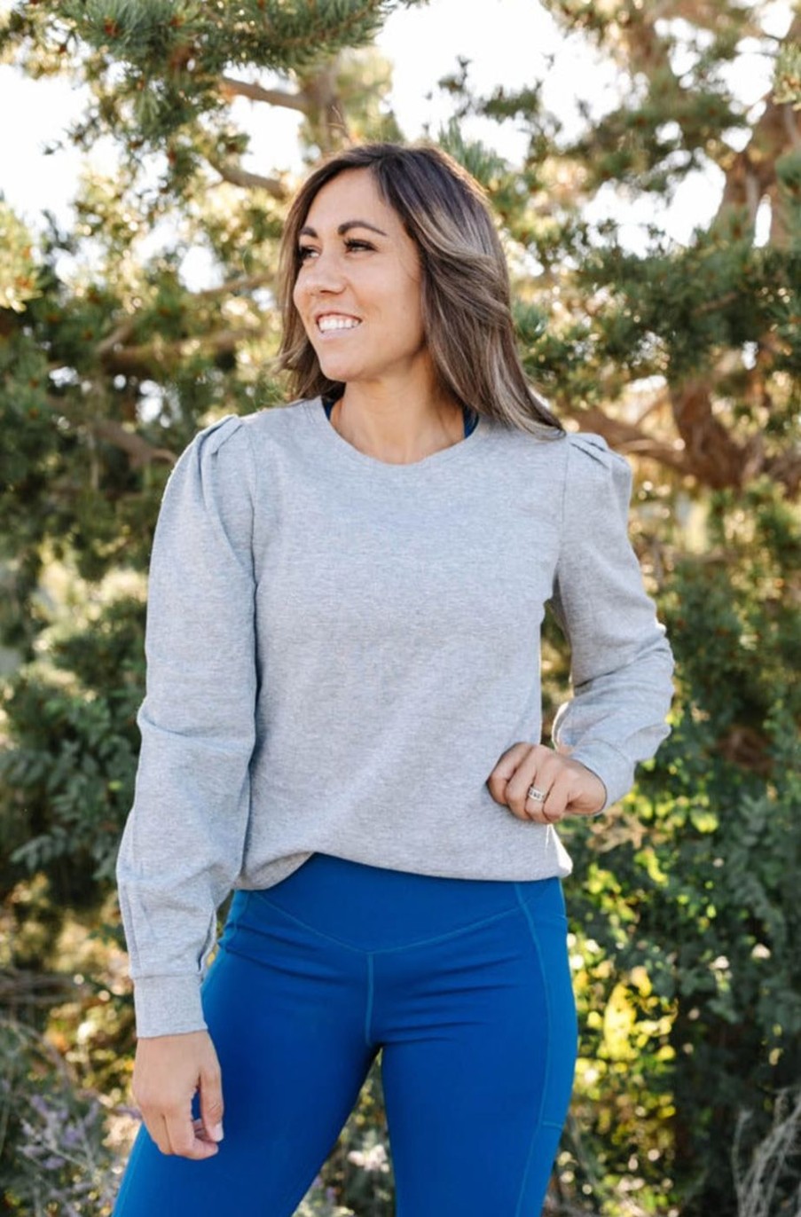 Athletic KIAVA Long Sleeves | Elegant Pullover Heather Grey