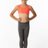 Athletic KIAVA Leggings | Kids Striped Legging-Grey With Black Stripes [Luxe Fabric]