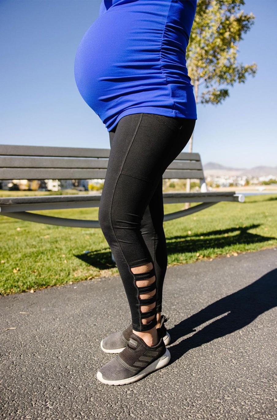 Athletic KIAVA Maternity Bottoms | Maternity Cut Out Legging 26"