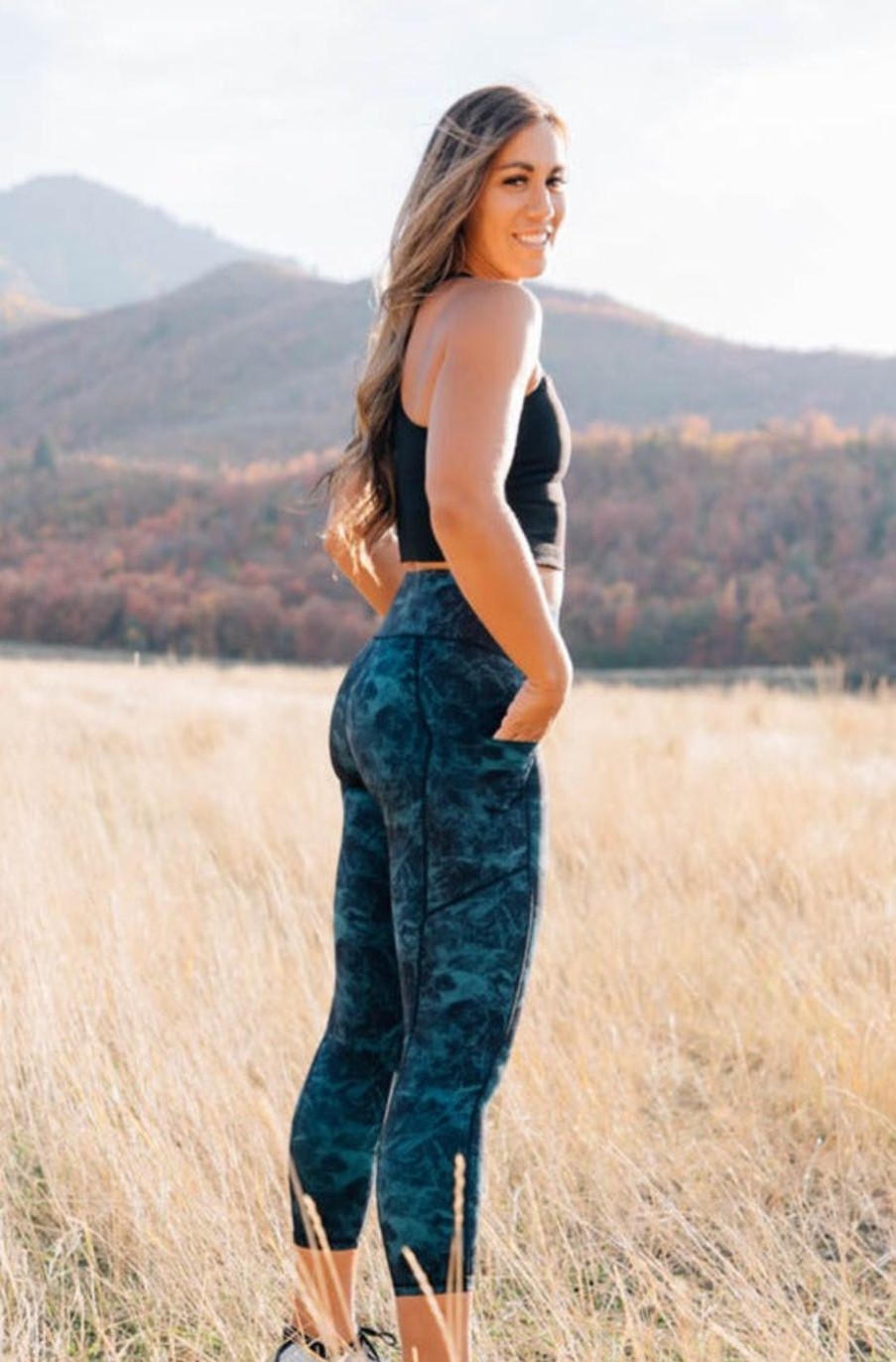 Athletic KIAVA Leggings | Jade Marble Leggings