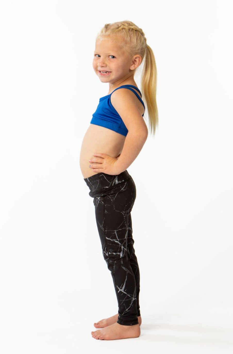 Athletic KIAVA Leggings | Kids Legging-Black Marble