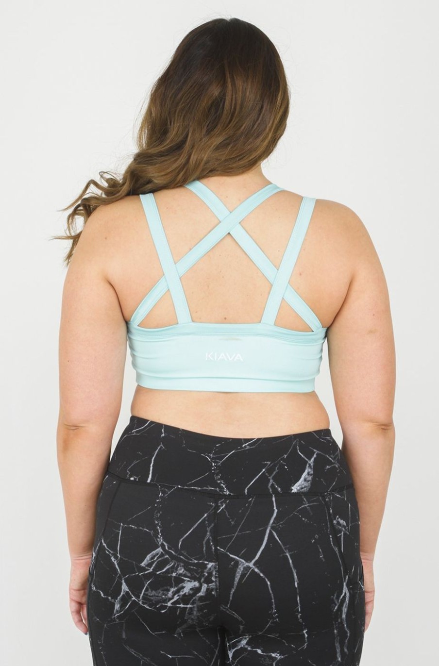 Athletic KIAVA Sports Bras | Endurance Bra-Last Chance Colors Mint Blue