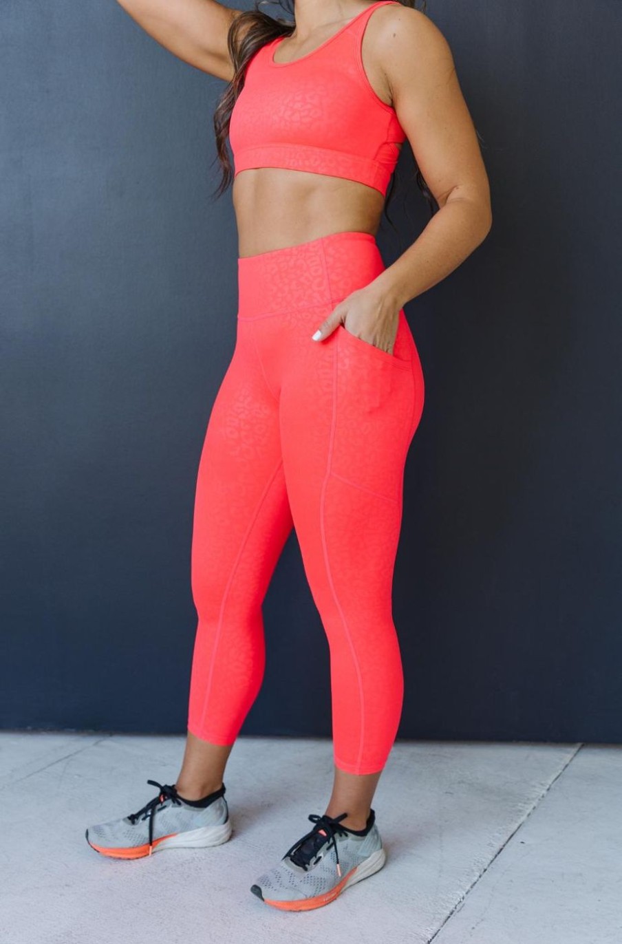 Athletic KIAVA Leggings | Strawberry Stealth Leopard Leggings