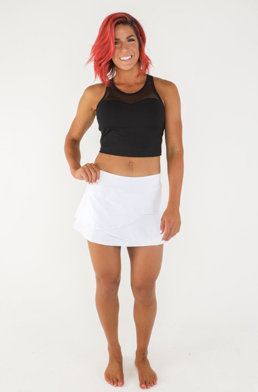 Athletic KIAVA Shorts | Pocket Petal Skort-All Sales Final White